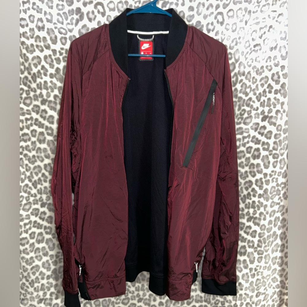 Nike Men's Sportswear Tech Hypermesh Varsity Jacket Red